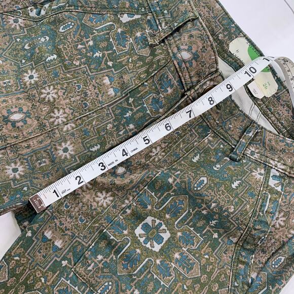 Anthropologie Pants Womens 26 Green Cadet Slim Utility Floral Casual High Rise - Picture 9 of 10